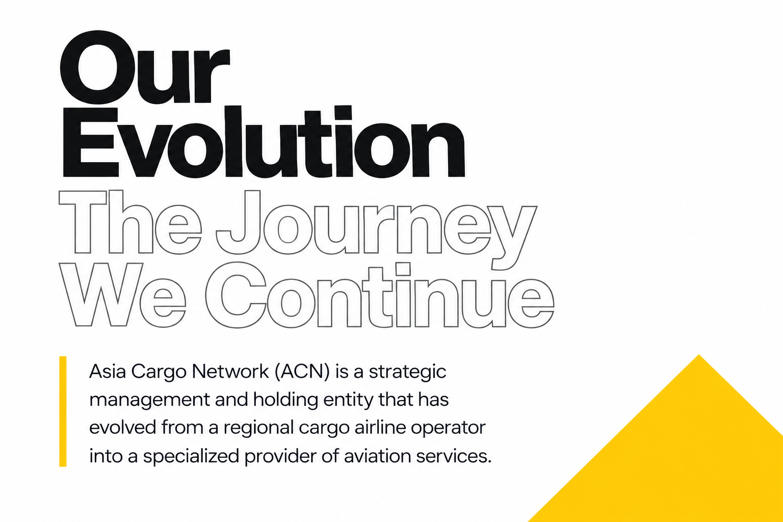 Asia Cargo Network evolution and continuing journey